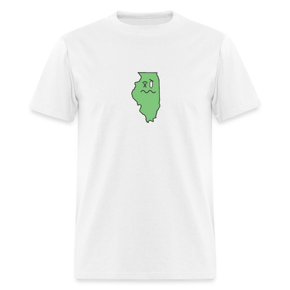 Illinois STATEment Wasted Unisex/Men's White Tee Shirt - white