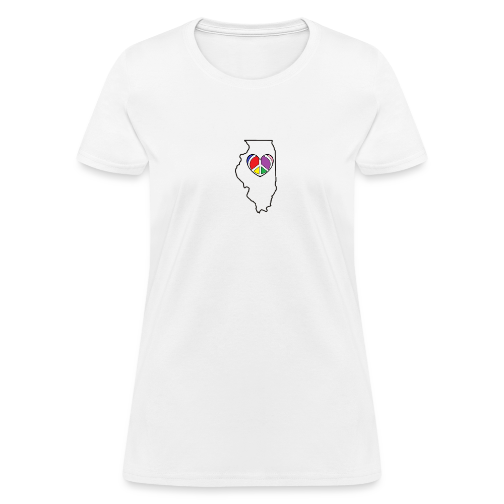 Illinois STATEment Peace Women's White Tee Shirt - white