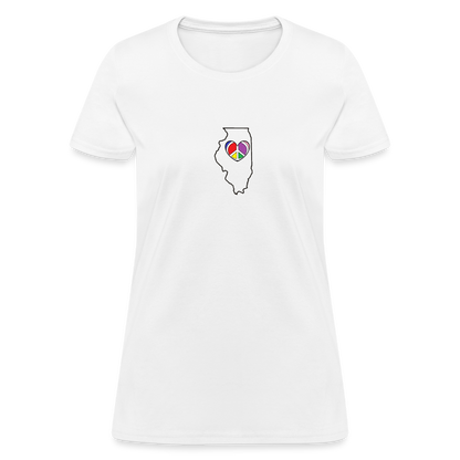 Illinois STATEment Peace Women's White Tee Shirt - white