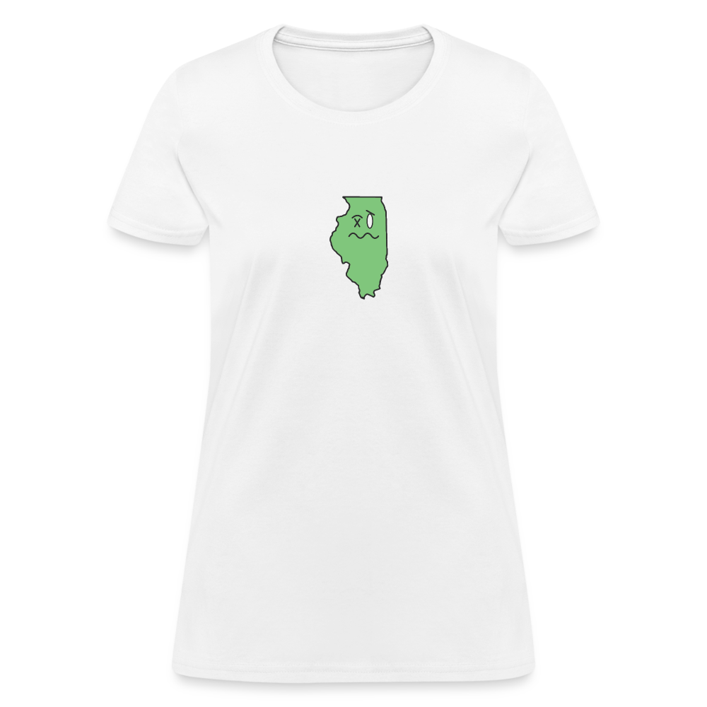 Illinois STATEment Wasted Women's White Tee Shirt - white