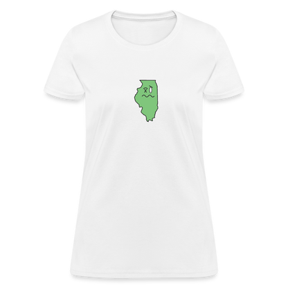 Illinois STATEment Wasted Women's White Tee Shirt - white