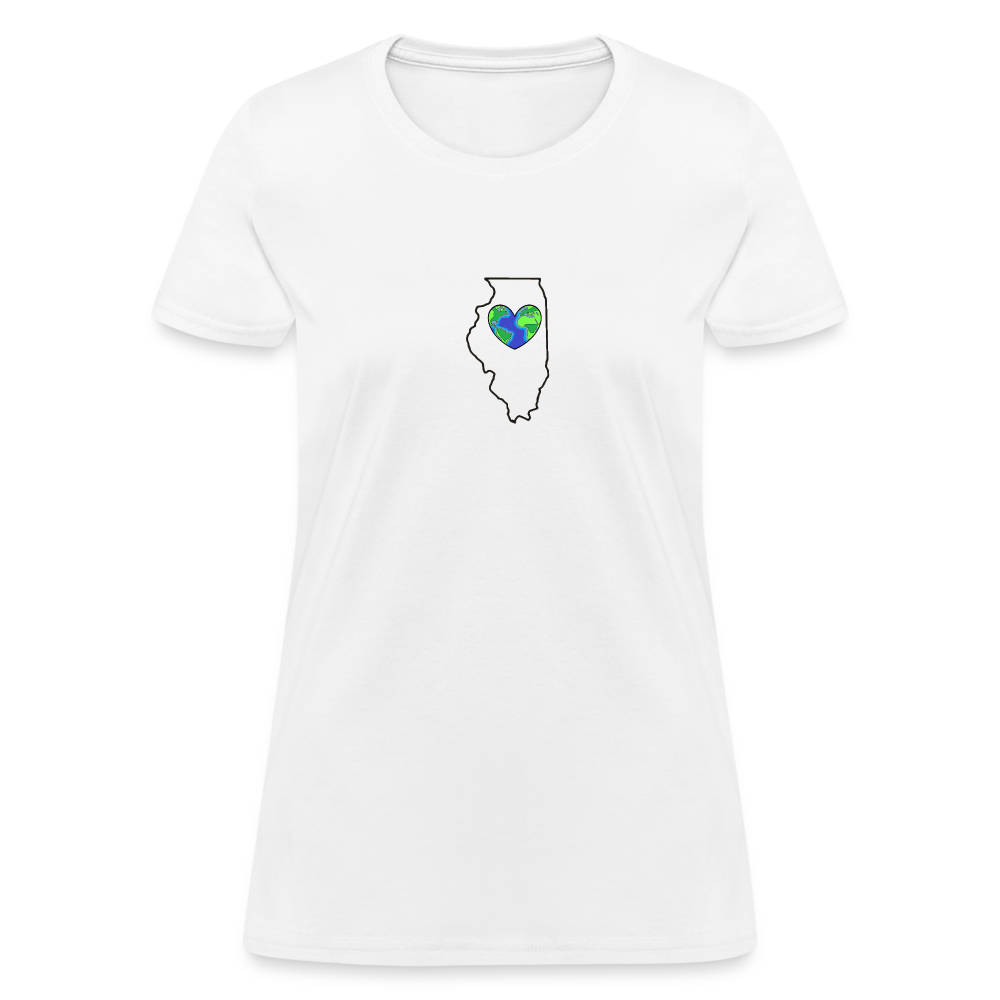 Illinois STATEment Earth Women's White Tee Shirt - white