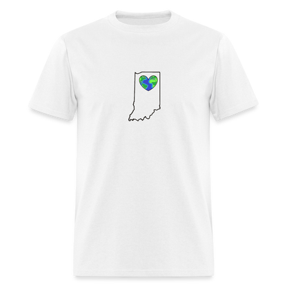 Indiana STATEment Earth Unisex/Men's White Tee Shirt - white