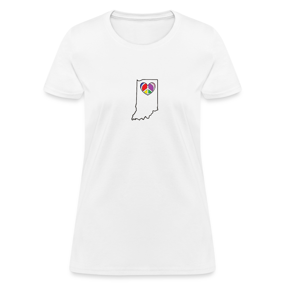 Indiana STATEment Peace Women's White Tee Shirt - white