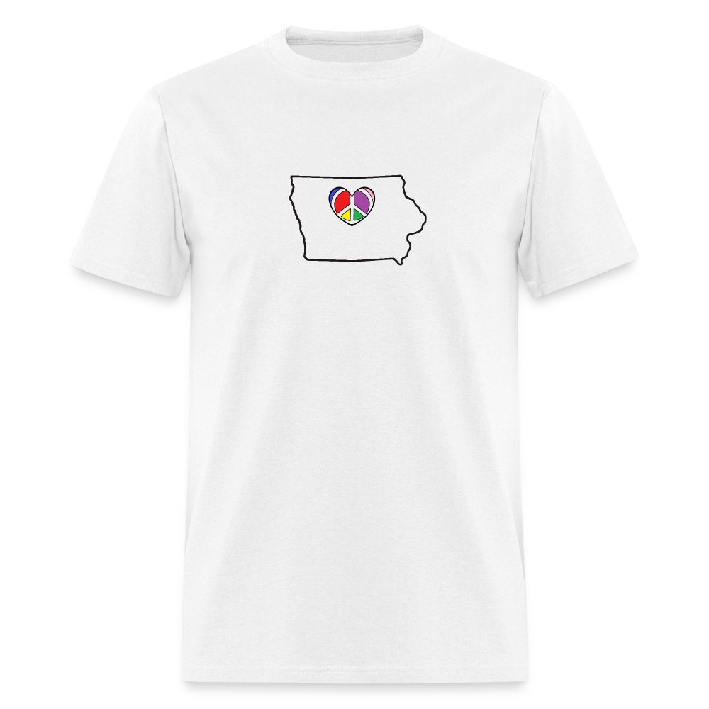 Iowa STATEment Peace Unisex/Men's White Tee Shirt - white