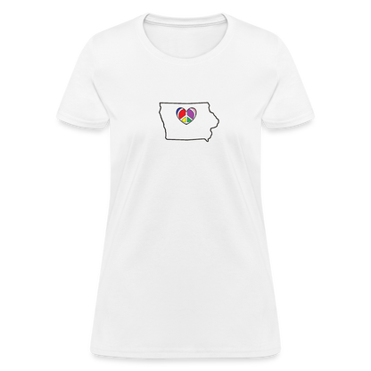 Iowa STATEment Peace Women's White Tee Shirt - white