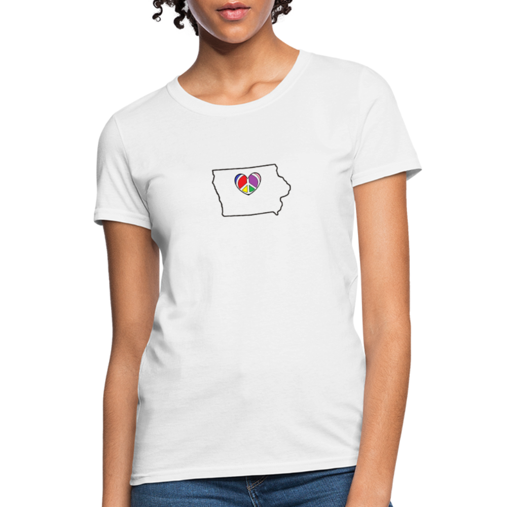 Iowa STATEment Peace Women's White Tee Shirt - white