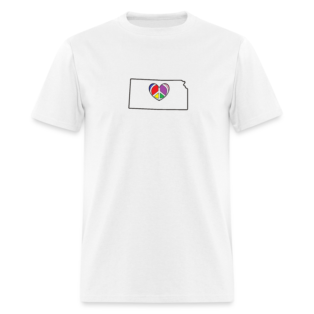 Kansas STATEment Peace Unisex/Men's White Tee Shirt - white