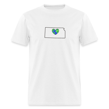 Kansas STATEment Earth Unisex/Men's White Tee Shirt - white