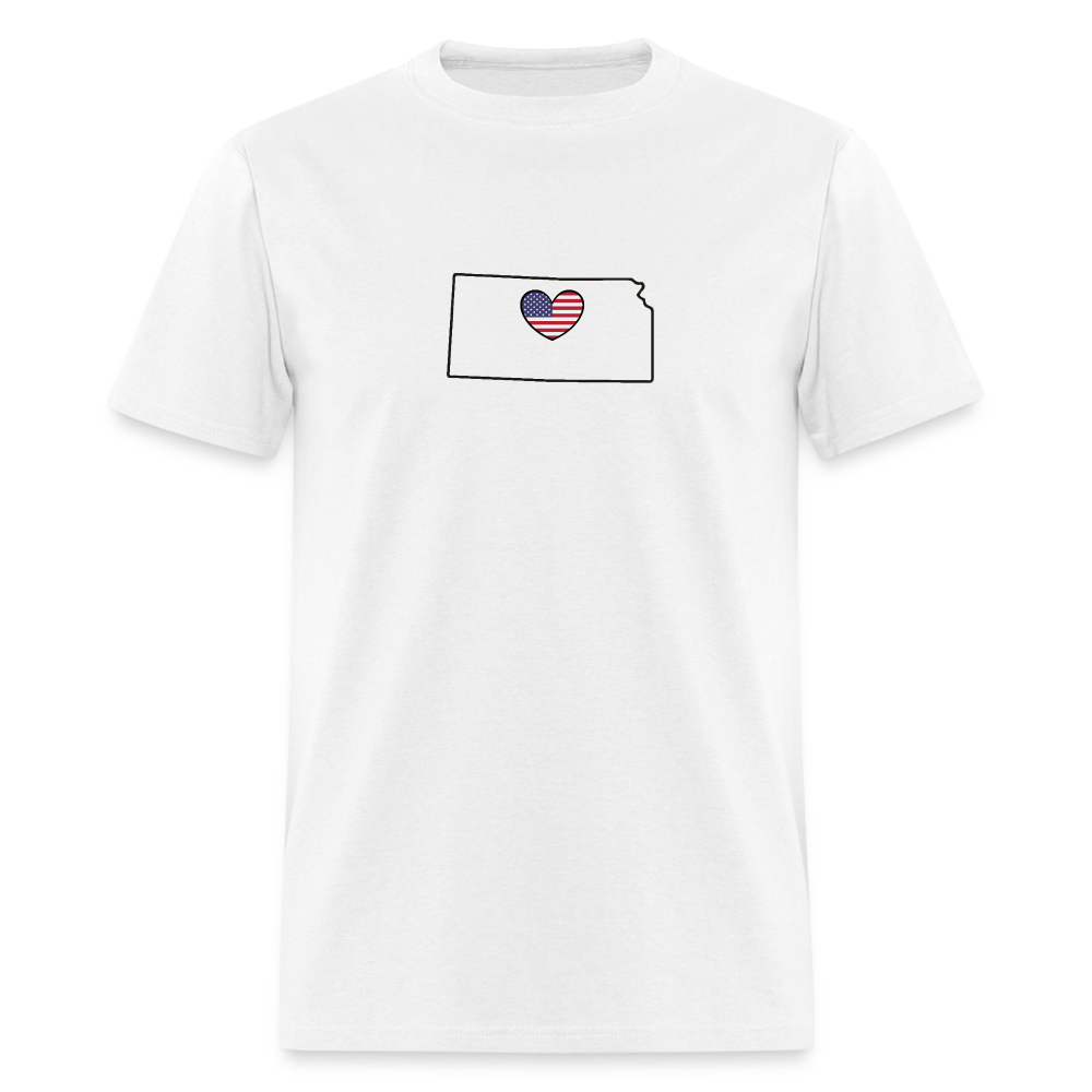 Kansas STATEment Americana Unisex/Men's White Tee Shirt - white