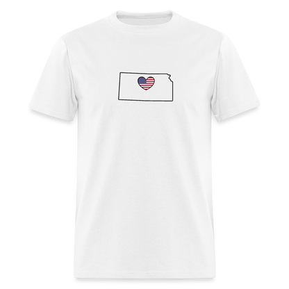 Kansas STATEment Americana Unisex/Men's White Tee Shirt - white