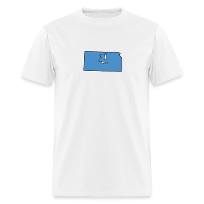 Kansas STATEment Overconfident Unisex/Men's White Tee Shirt - white