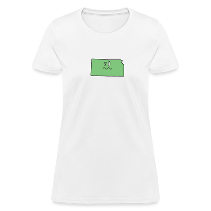 Kansas STATEment Wasted Women's White Tee Shirt - white