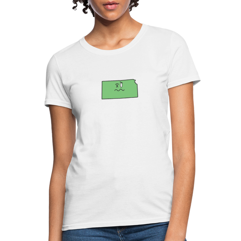 Kansas STATEment Wasted Women's White Tee Shirt - white