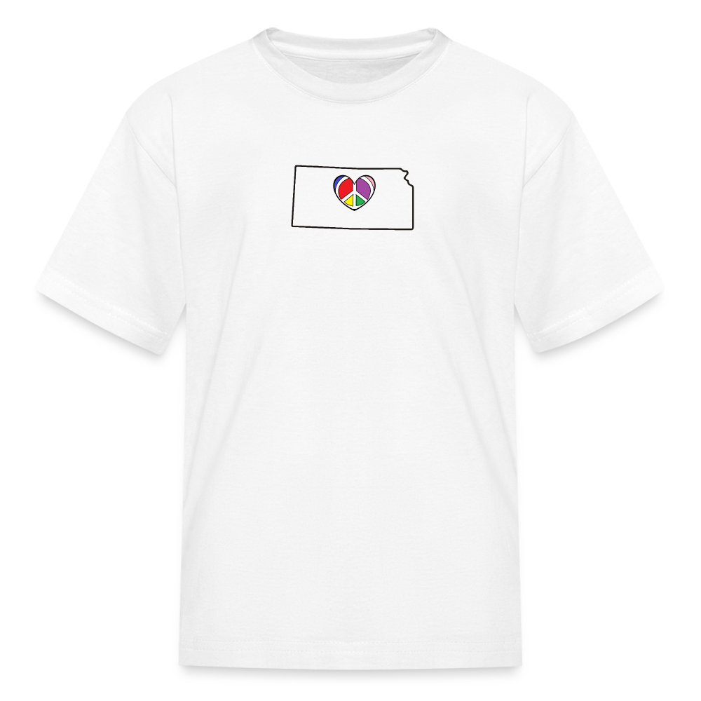 Kansas STATEment Peace Kid's White Tee Shirt - white