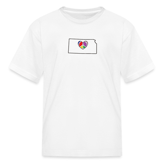 Kansas STATEment Peace Kid's White Tee Shirt - white