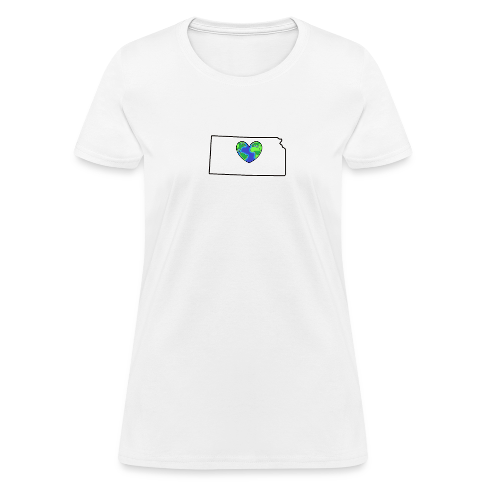 Kansas STATEment Earth Women's White Tee Shirt - white