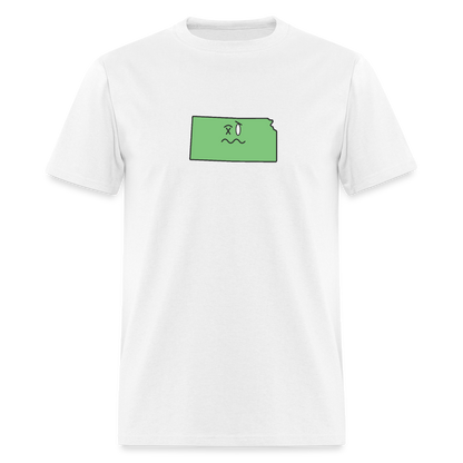 Kansas STATEment Wasted Unisex/Men's White Tee Shirt - white