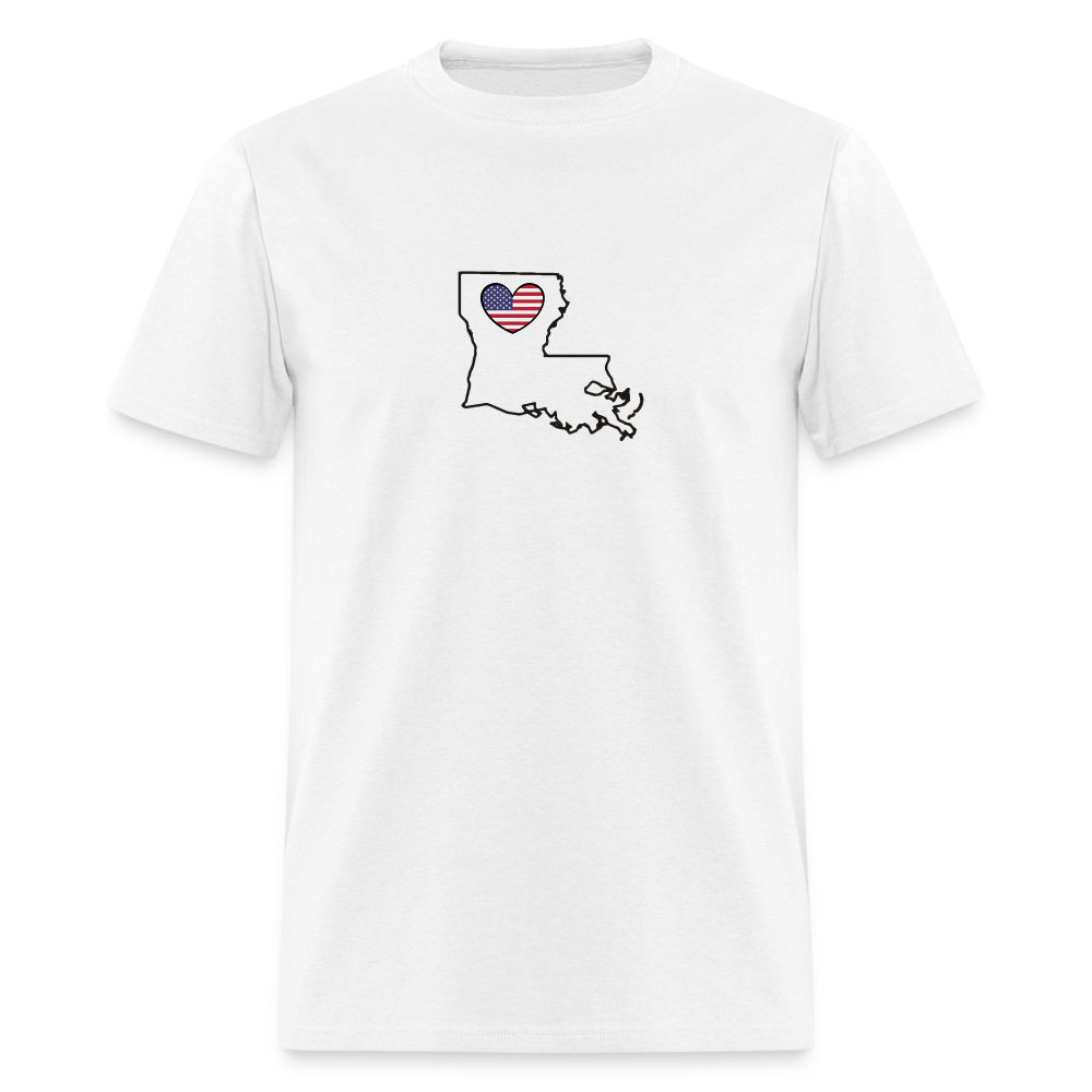 Louisiana STATEment Americana Unisex/Men's White Tee Shirt - white