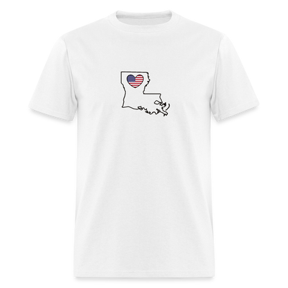 Louisiana STATEment Americana Unisex/Men's White Tee Shirt - white