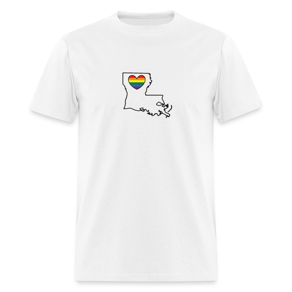 Louisiana STATEment Pride Unisex/Men's White Tee Shirt - white