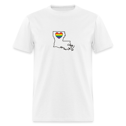 Louisiana STATEment Pride Unisex/Men's White Tee Shirt - white