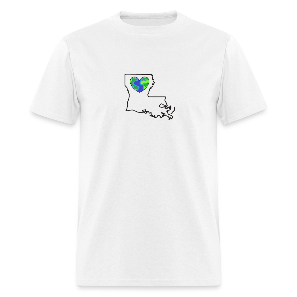 Louisiana STATEment Earth Unisex/Men's White Tee Shirt - white