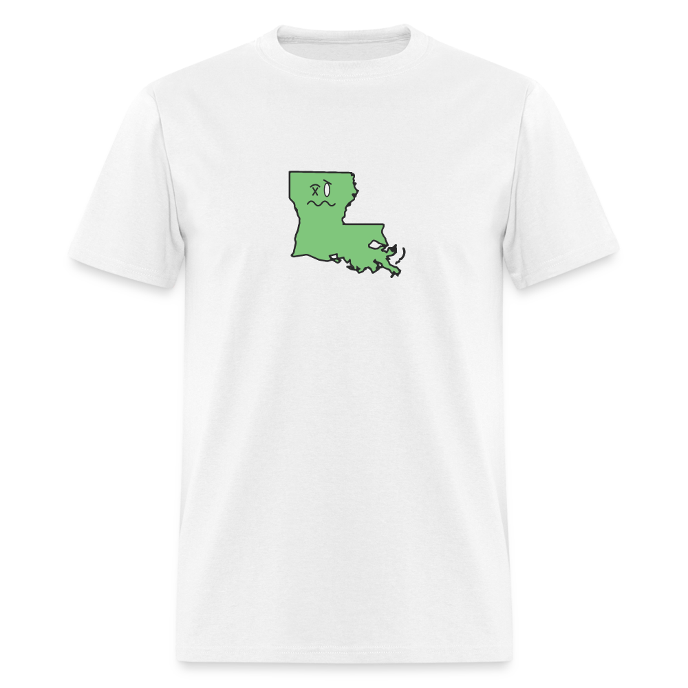 Louisiana STATEment Wasted Unisex/Men's White Tee Shirt - white