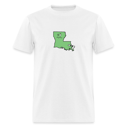 Louisiana STATEment Wasted Unisex/Men's White Tee Shirt - white