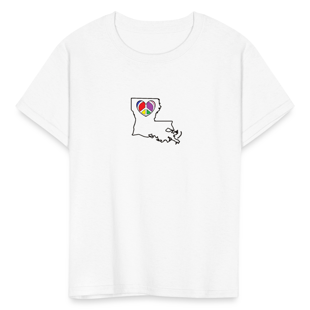 Louisiana STATEment Peace Kid's White Tee Shirt - white