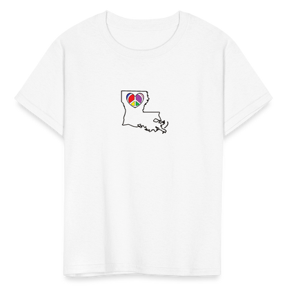 Louisiana STATEment Peace Kid's White Tee Shirt - white