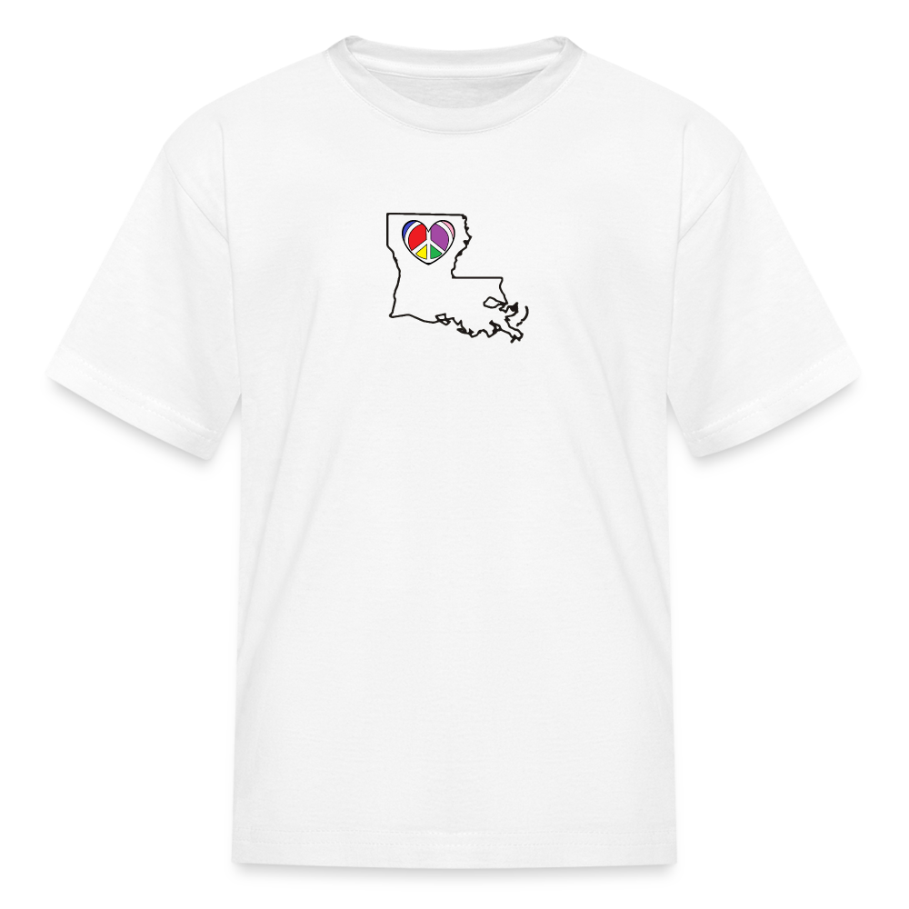 Louisiana STATEment Peace Kid's White Tee Shirt - white