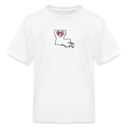 Louisiana STATEment Peace Kid's White Tee Shirt - white