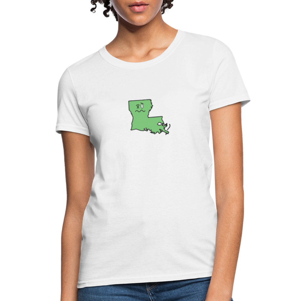 Louisiana STATEment Wasted Women's White Tee Shirt - white