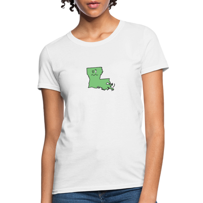 Louisiana STATEment Wasted Women's White Tee Shirt - white