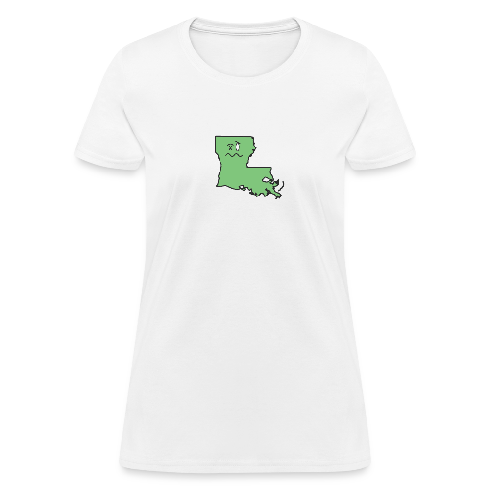 Louisiana STATEment Wasted Women's White Tee Shirt - white