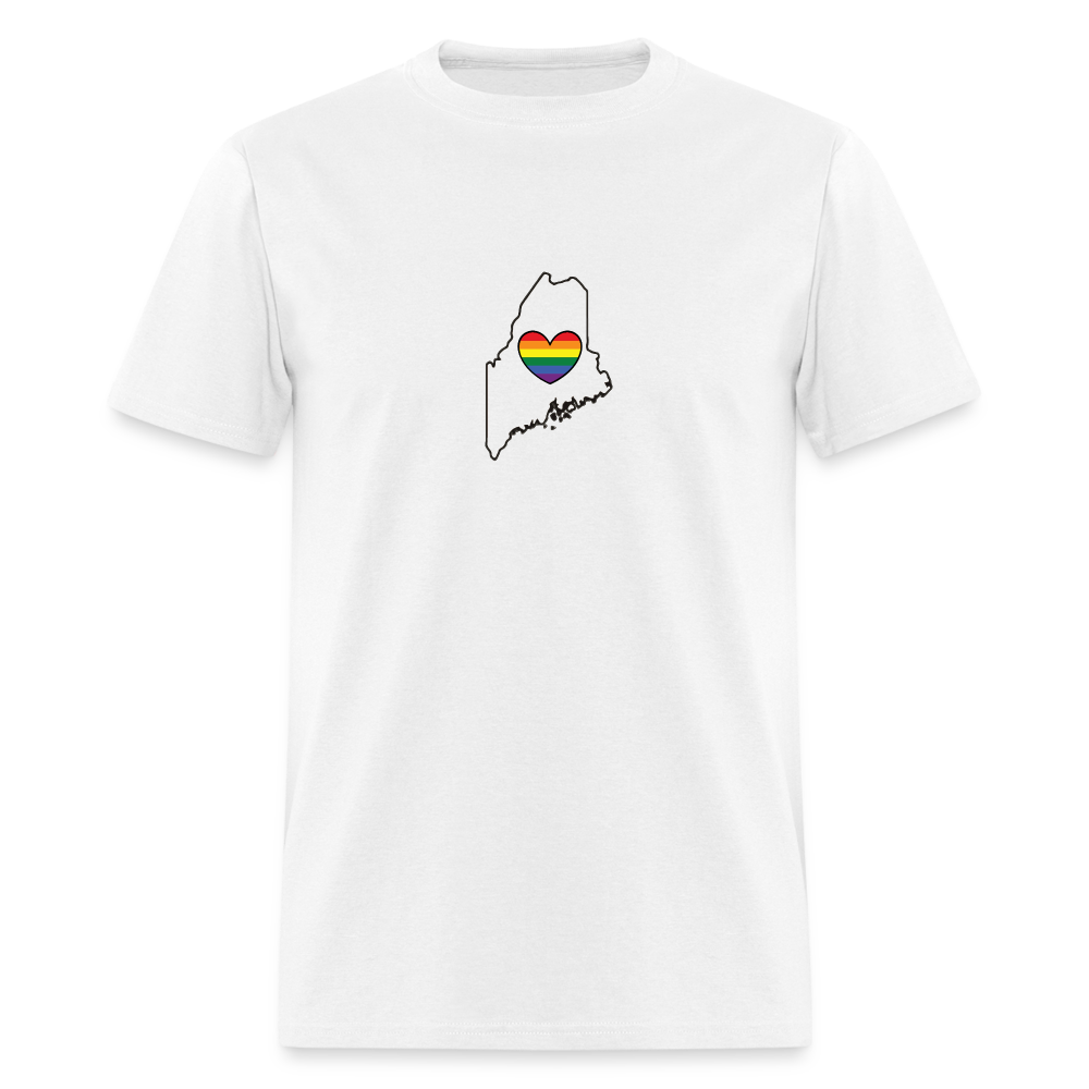 Maine STATEment Pride Unisex/Men's White Tee Shirt - white