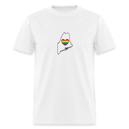 Maine STATEment Pride Unisex/Men's White Tee Shirt - white