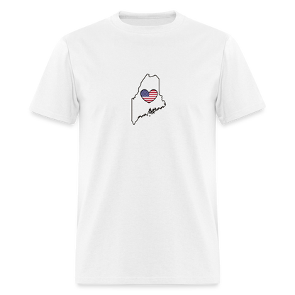 Maine STATEment Americana Unisex/Men's White Tee Shirt - white