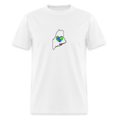 Maine STATEment Earth Unisex/Men's White Tee Shirt - white