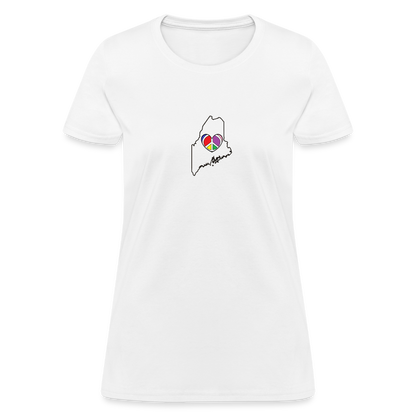 Maine STATEment Peace Women's White Tee Shirt - white