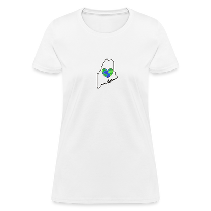 Maine STATEment Earth Women's White Tee Shirt - white