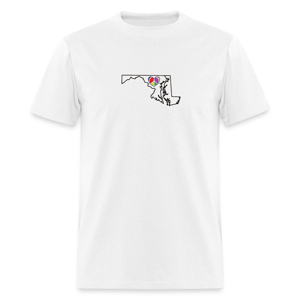 Maryland STATEment Peace Unisex/Men's White Tee Shirt - white