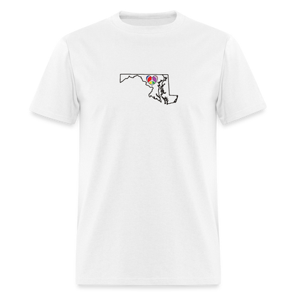 Maryland STATEment Peace Unisex/Men's White Tee Shirt - white