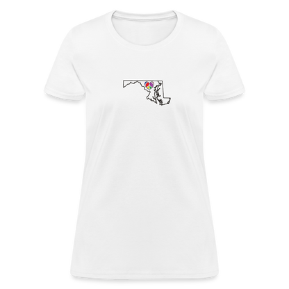 Maryland STATEment Peace Women's White Tee Shirt - white