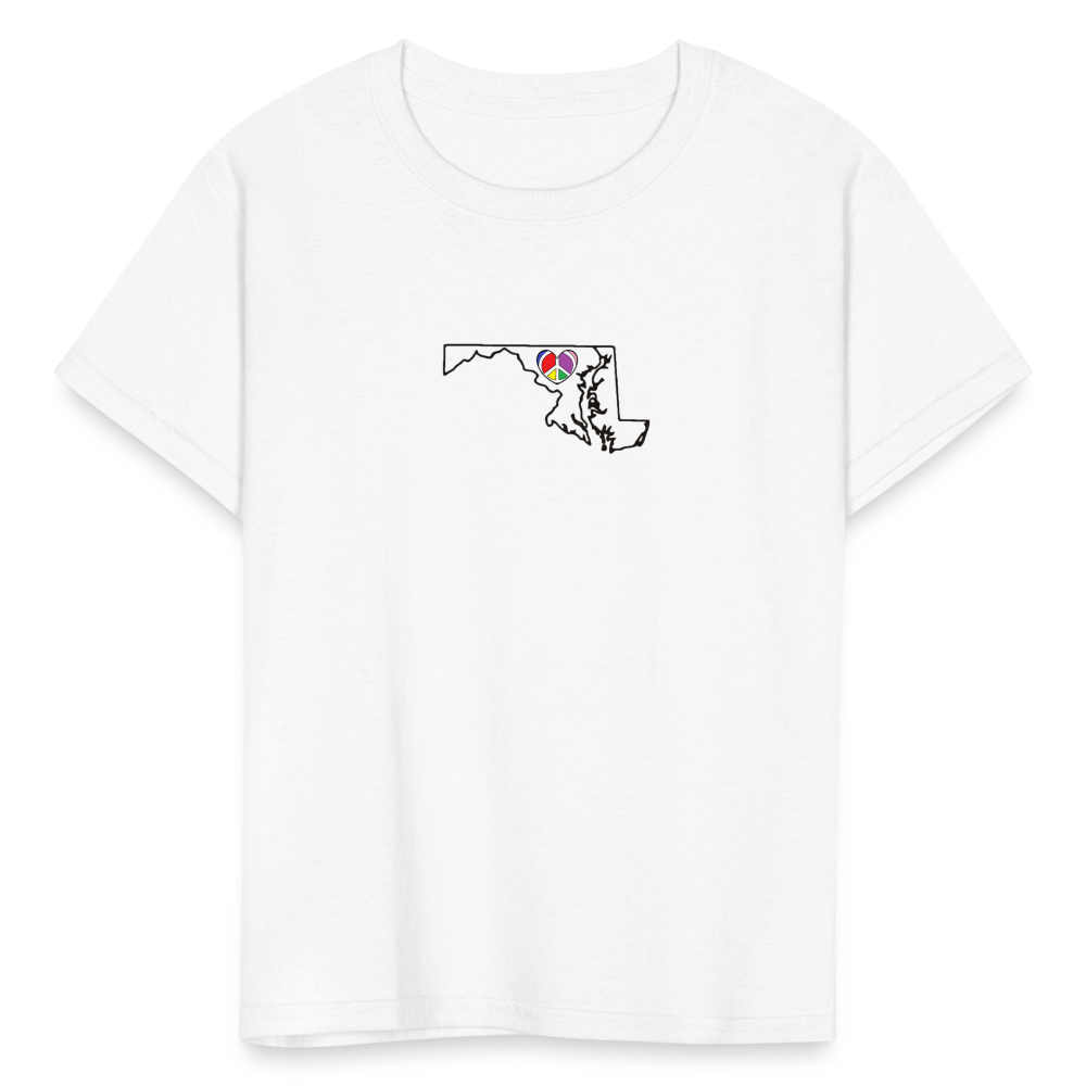 Maryland STATEment Peace Kid's White Tee Shirt - white