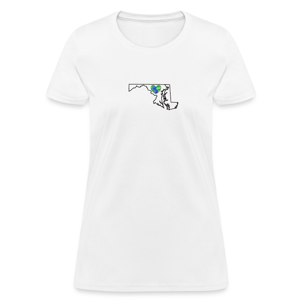 Maryland STATEment Earth Women's White Tee Shirt - white