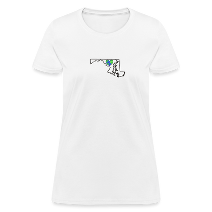 Maryland STATEment Earth Women's White Tee Shirt - white