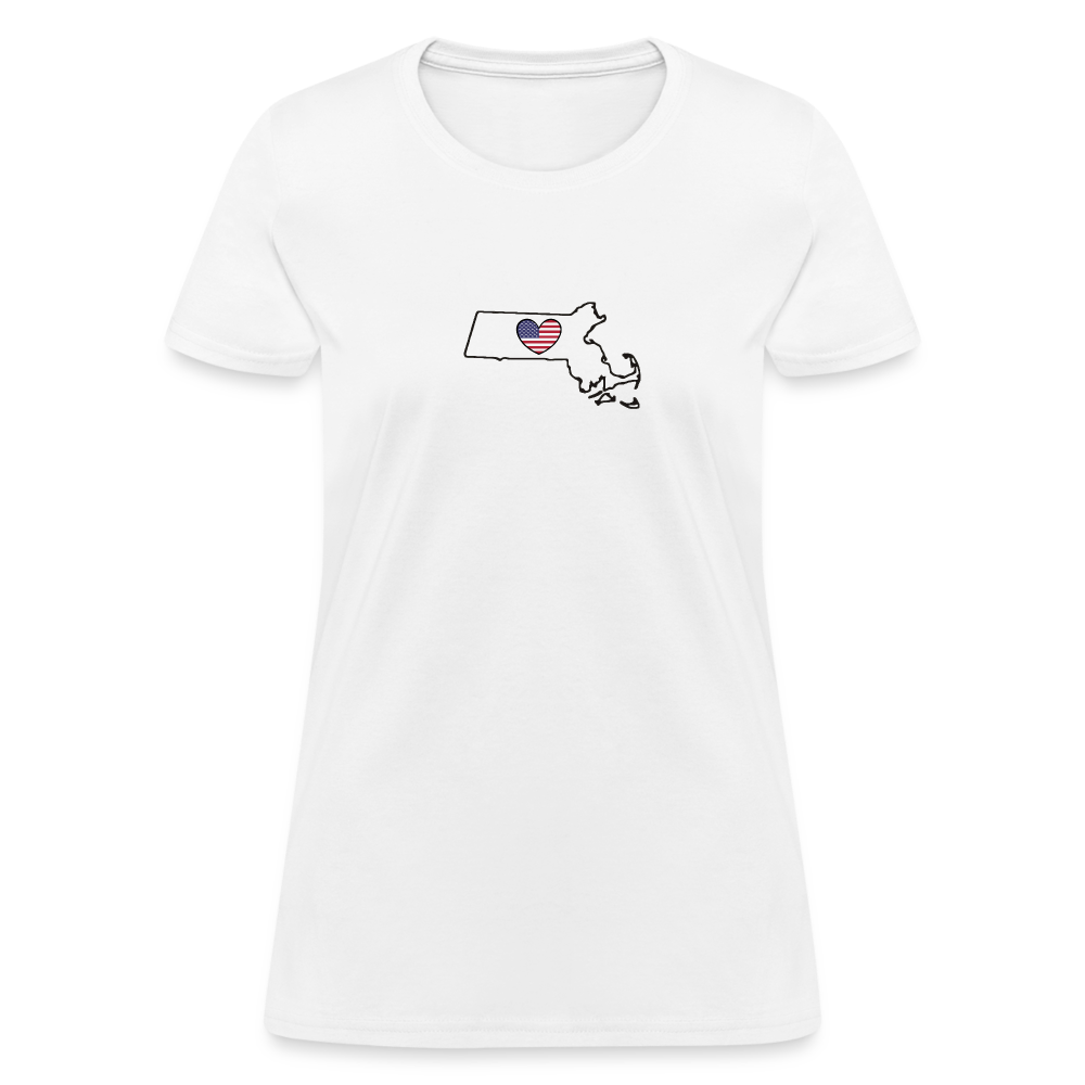 Massachusetts STATEment Americana Women's White Tee Shirt - white