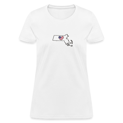 Massachusetts STATEment Americana Women's White Tee Shirt - white